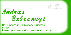 andras babcsanyi business card