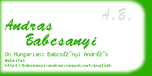 andras babcsanyi business card